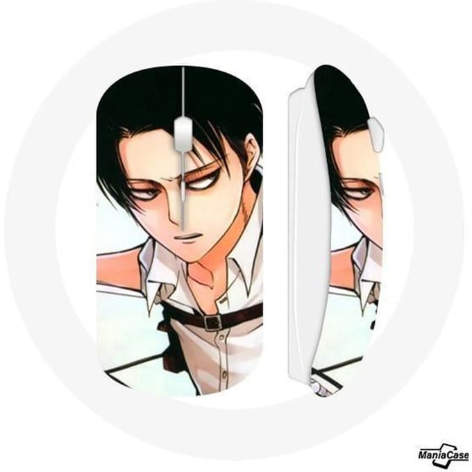 Souris Sans Fil - MANIACASE - Levi Ackerman - Compatible Mac et PC - Clé USB wifi incluse - Blanc