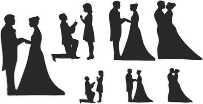 Patchwork Cutter Wedding Silhouette Set