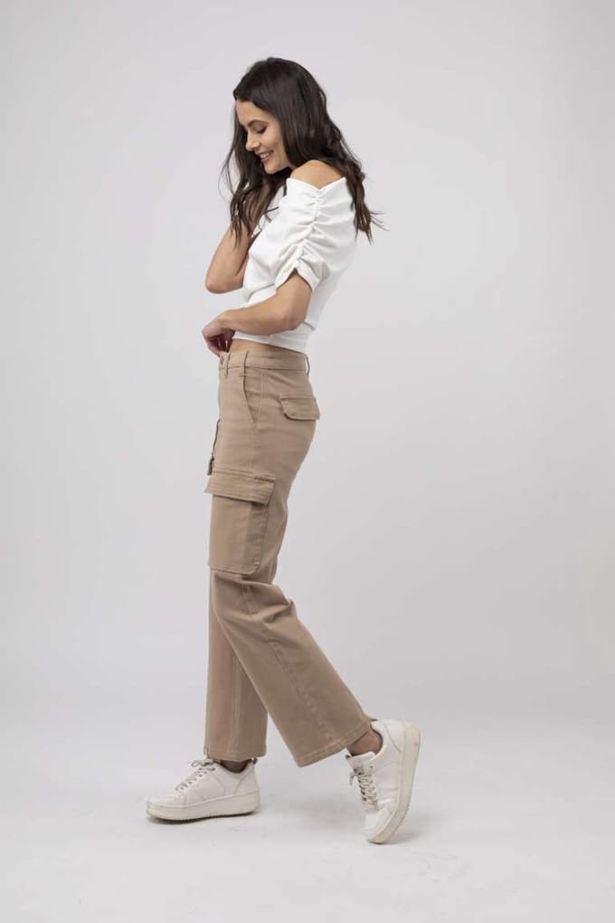 Toxik3 broek cargo beige