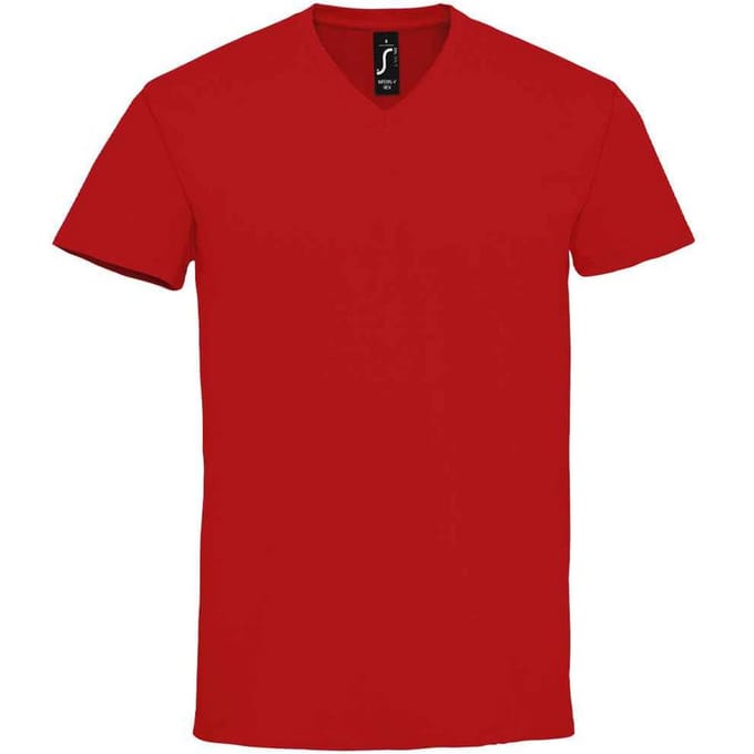 SOLS Heren Imperial V Hals T-shirt (Rood)