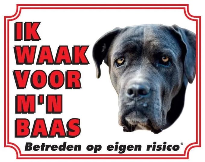 Cane Corso Waakbord - Ik waak voor mijn baas