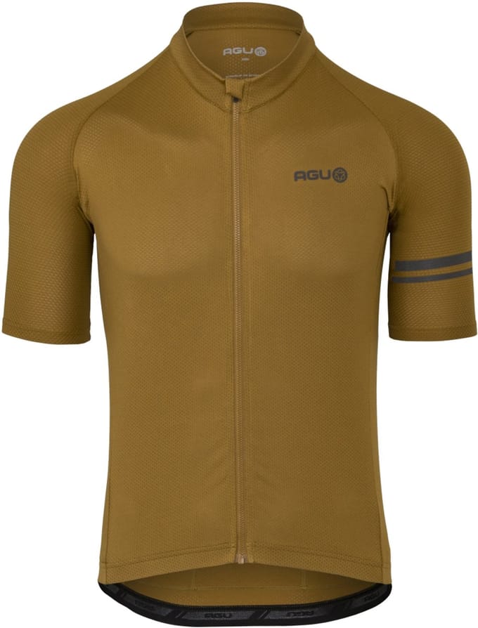 agu Core Fietsshirt Heren Korte Mouwen - Armagnac - Drie achterzakken - YKK-rits over de hele lengte - Sneldrogend interlock