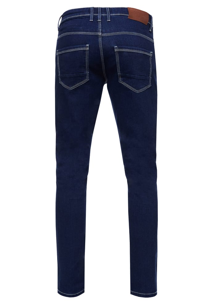 Donkerblauwe jeansbroek "MELVIN" slim fit katoen-stretch
