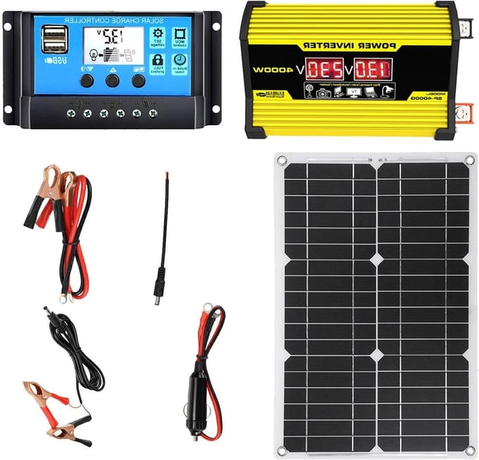 Compleet Zonne-systeem - Energie Kit - Off-Grid Stroom - Inclusief Controller - 300 W - Meerkleurig
