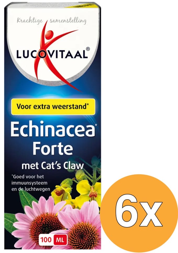 6x Lucovitaal Echinacea Druppels Cat's Claw (100 ml)