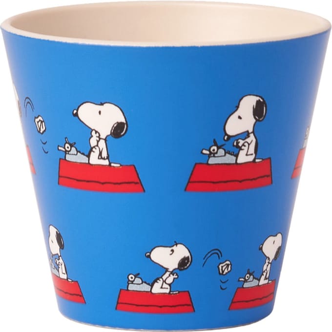 Quy Cup - 90ml Ecologische Reis Beker - Espressobeker "Peanuts Snoopy 9 Writing” 7x7x7cm