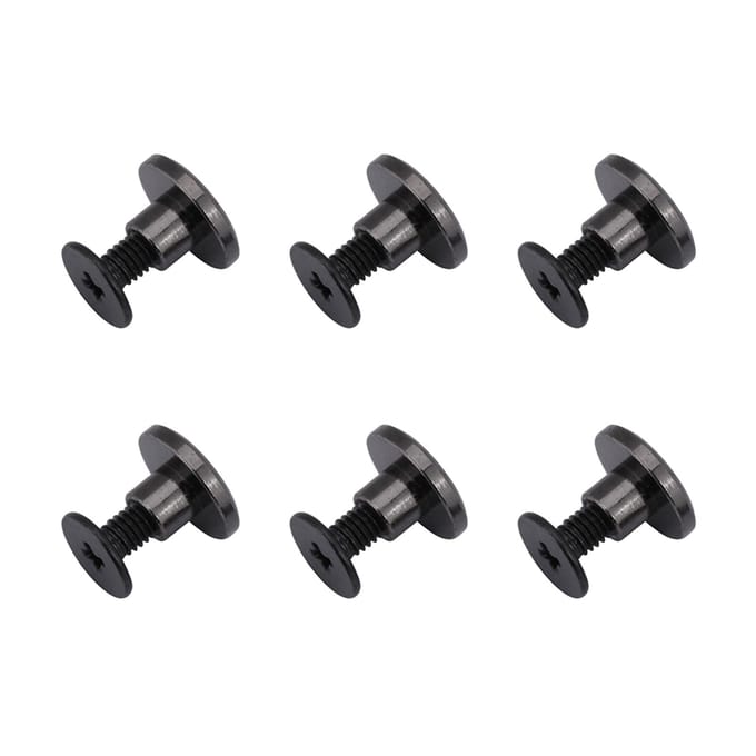 20 sets Messing Platte Kop Riem Klinknagels Schroef voor Bagage Leerbewerking (5 mm) gray