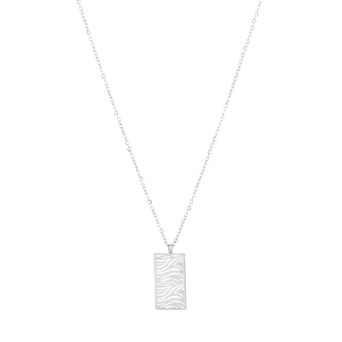 Michelle Bijou Ketting Zebra motief - Zilverkleurig