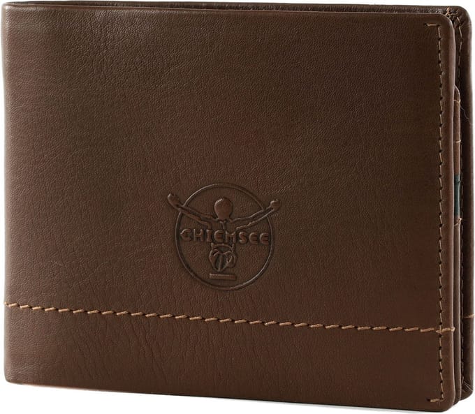 CHIEMSEE Leren Portemonnee Leather Wallet Brown / Black Donkerbruin