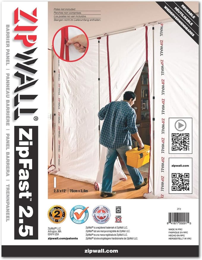 Zipwall ZF2 herbruikbare antistofbarrièrepanelen 76 x 360 cm