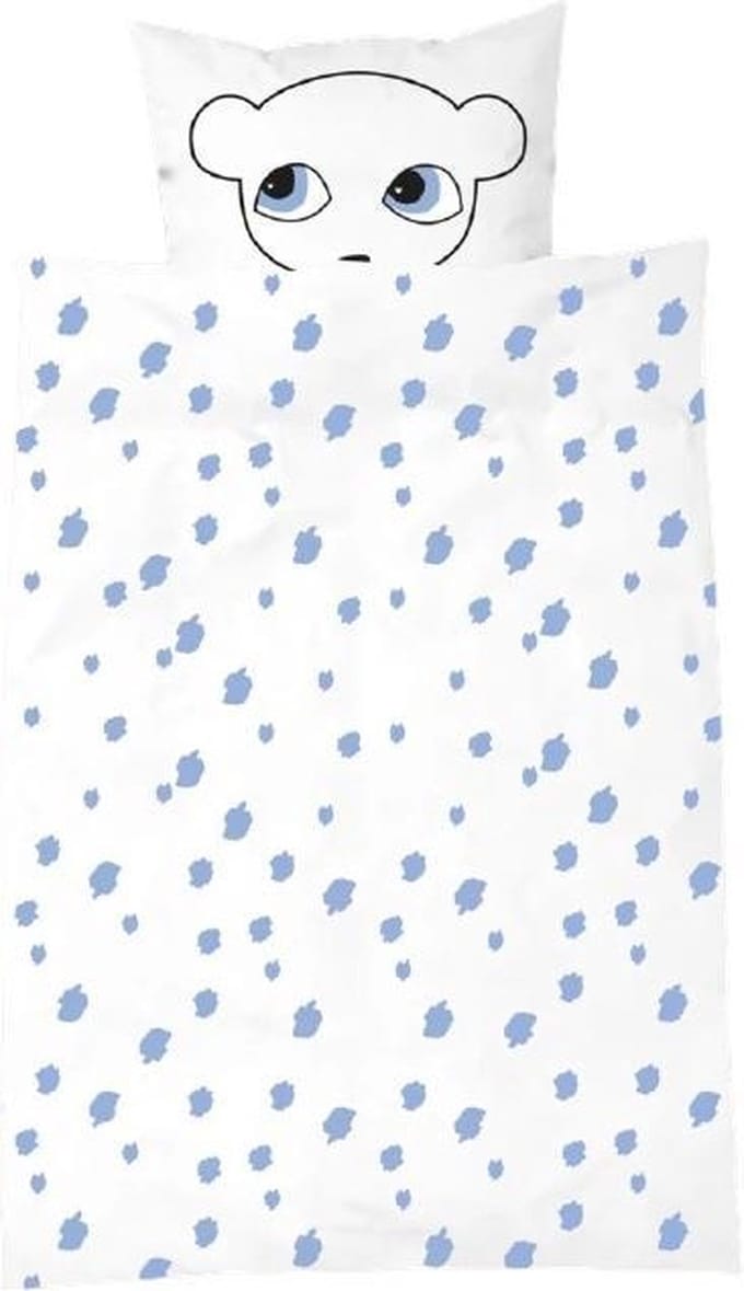 Luckyboysunday Dekbedovertrek Muis 200 X 140 Cm Wit/blauw