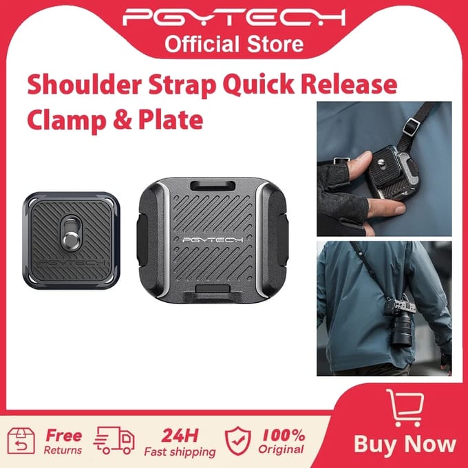PGYTECH Camera Schouderriembevestiging Quick Release Klem & Plaat Kit, Aluminium Arca Swiss Plaat Camera Adapter Clamp  Plate