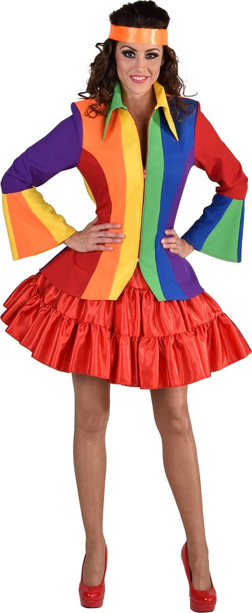 Magic Design Verkleedjas Regenboog Dames Polyester Maat Xs