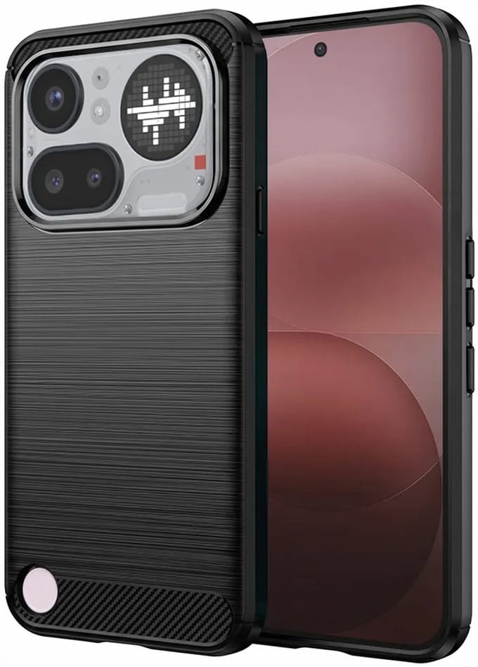 Hoesje geschikt voor Nothing Phone (4a) Pro - Techsuit Carbon Silicone Back Cover - Zwart