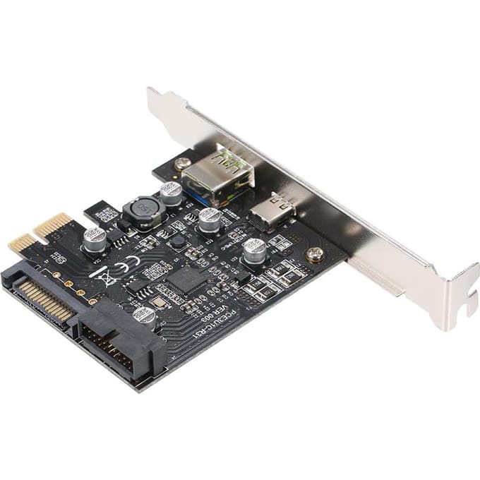 PCI-e naar USB3.1 Type-C uitbreidingskaart PCI-E naar USB snel opladen met 19-pins adapterkaart aan de voorkant GEN1