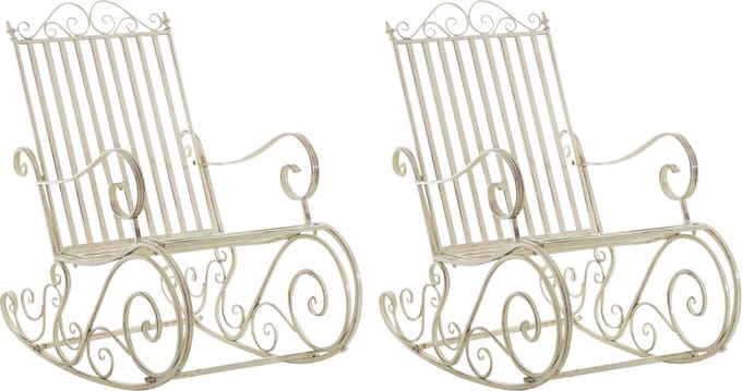 CLP Smilla Set van 2 schommelstoelen antiek/creme