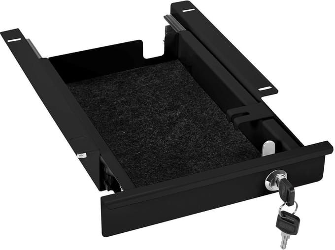 Bureau Onderbouwlade zwart afsluitbaar Breedte: 220 mm