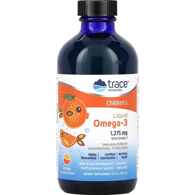 Trace, Vloeibare Omega-3 voor Kinderen, Sinaasappel, 1.275 mg, 8 fl oz (237 ml)