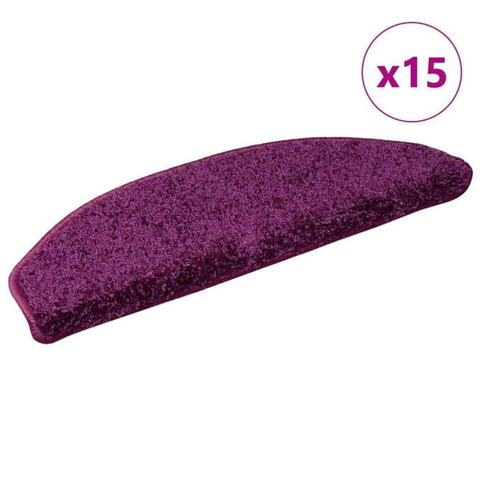 vidaXL - Trapmatten - 15 - st - 65x21x4 - cm - Violet - Halfrond - Groot