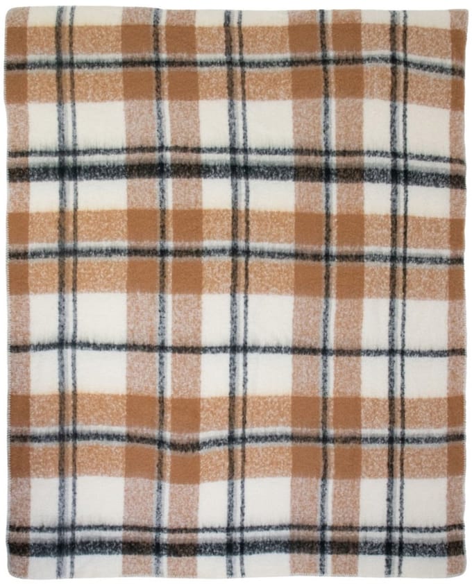 Plaid ruit boucle beige 130x170cm