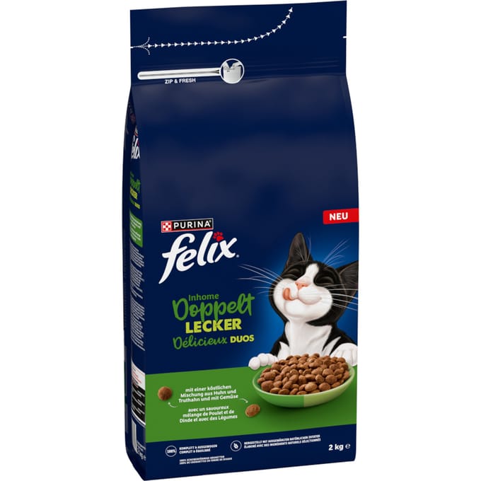 2 kg Felix Doubly Delicious Inhome Gevogelte Kattenvoer droog