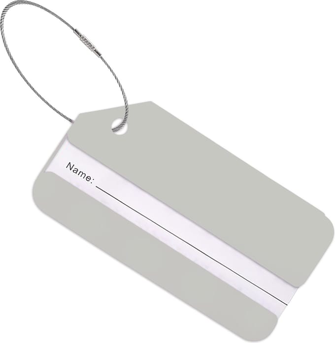 Kofferlabel - Bagagelabel - Koffer - Aluminium - Zilver