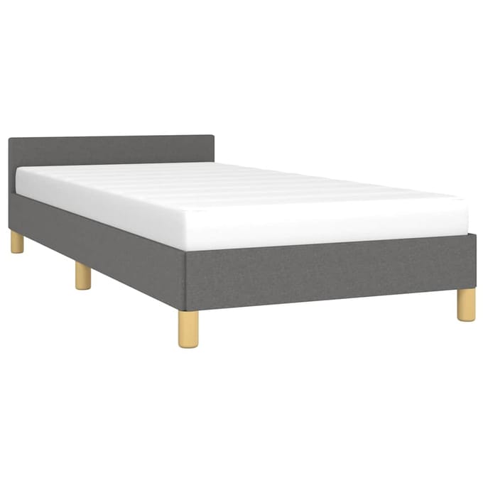 vidaXL - Bedframe - zonder - matras - 90x190 - cm - stof - donkergrijs