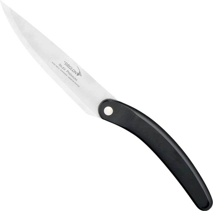 Déglon Steakmes – Smal Lemmet – Gebogen Punt – 12 cm – Zwart