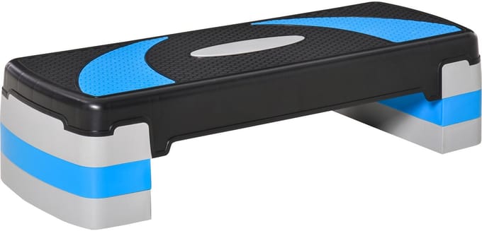 HOMCOM stepboard - kunststof - 80L x 31B x 20H cm - blauw
