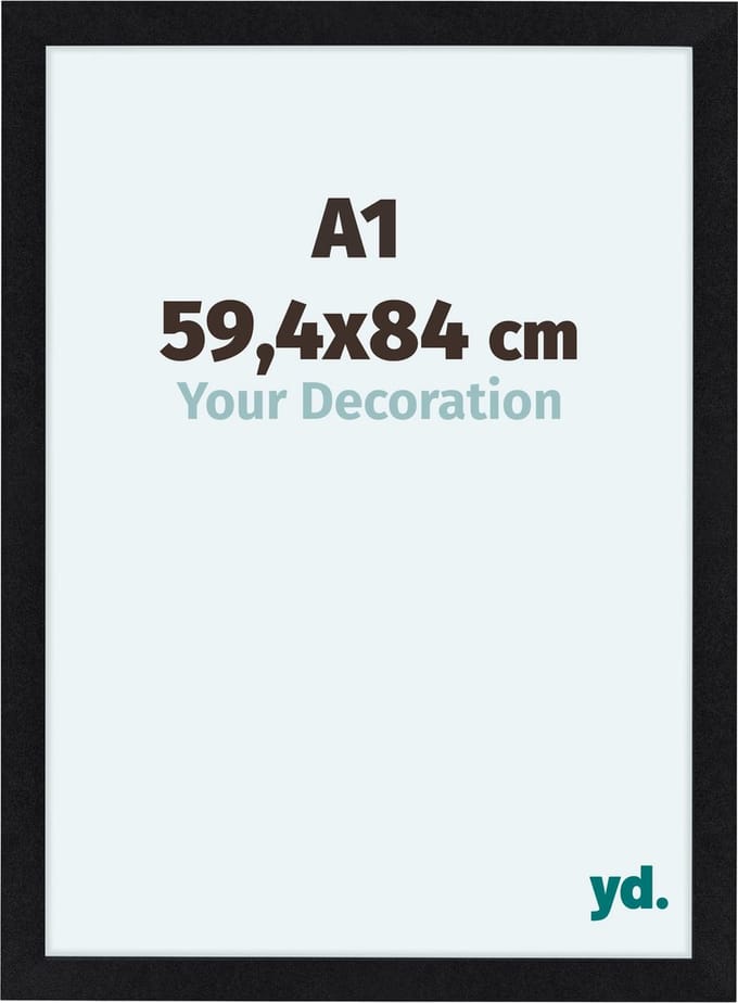 Your Decoration - Fotolijst A1 59,4x84 cm - MDF - Zwart Mat - Como