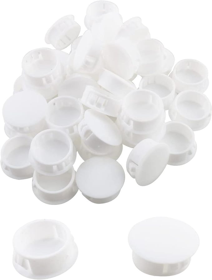 Gat Pluggen - Kunststof Doppen - Gaten Afdekken - Verzonken Type - 25 mm - Wit