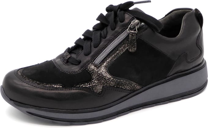 Durea Dames Veterschoen - 6261-688-9878 Zwart - Wijdte K - Maat 5 (38)