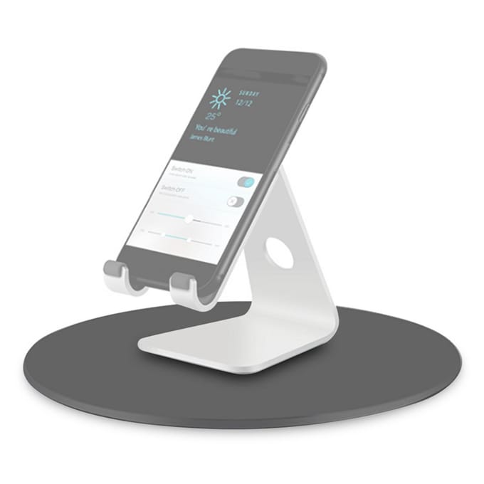 Draaibare Computermonitorvoet 360 Graden Diepgrijs Matte Aluminiumlegering Standaard black