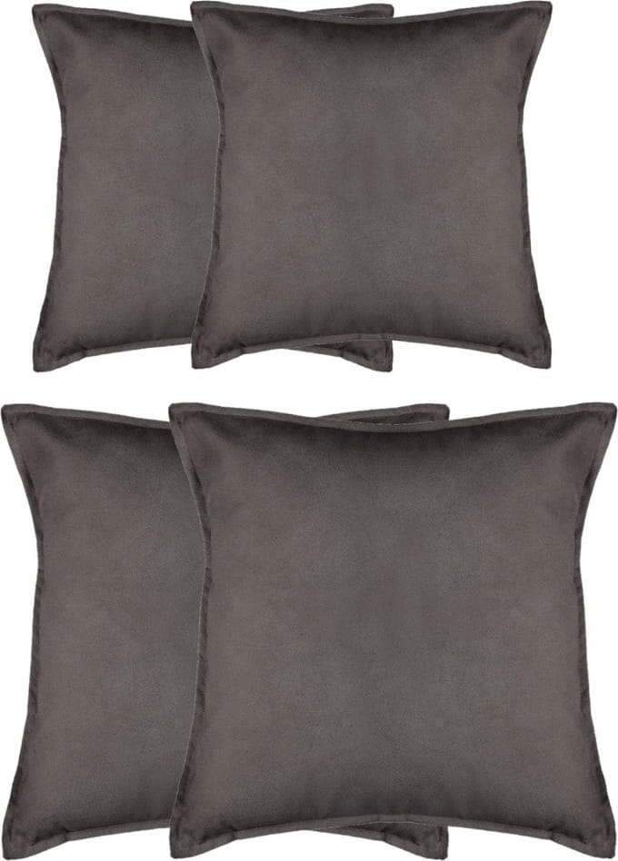 Atmosphera Bank/sierkussens Sophia - set 4x - Donkergrijs - polyester - met rits - In 2 formaten