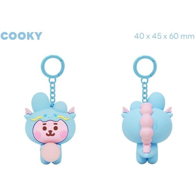 BT21 minini drakenfiguur sleutelhanger white