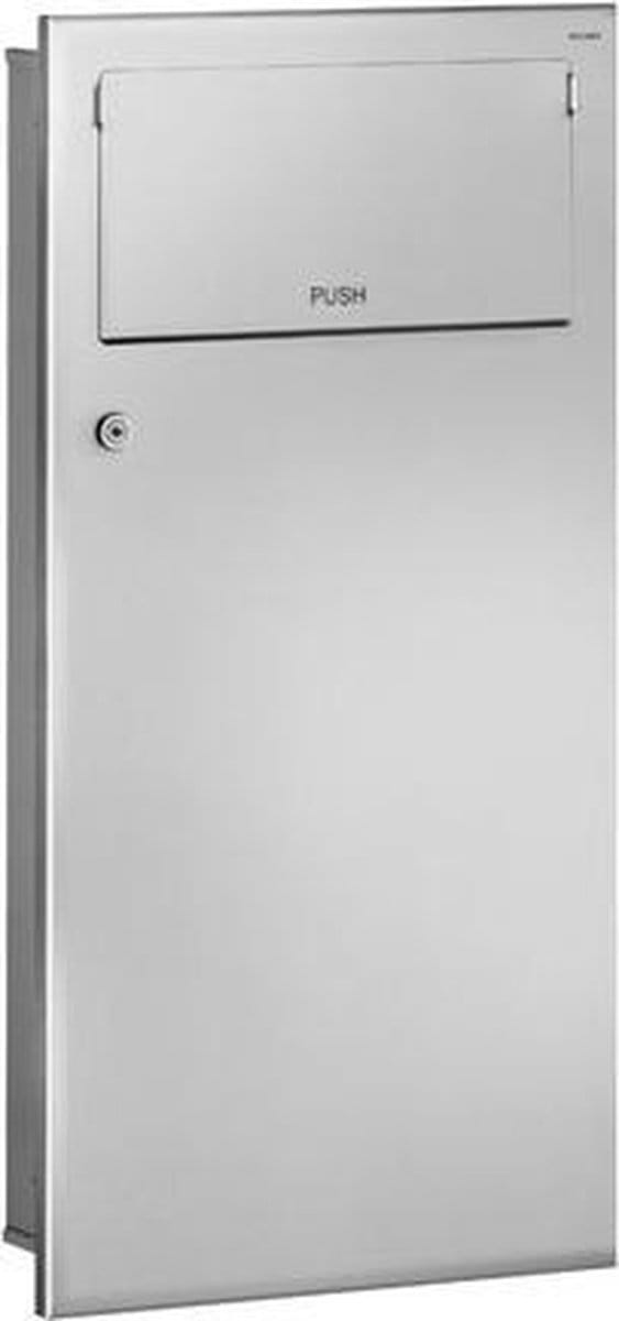 Vuilbak met push klep inbouw 18L RVS 304 mat (ex 0013320000)