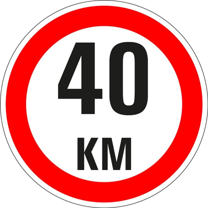 Maximaal 40 km bord - kunststof - A1 150 mm