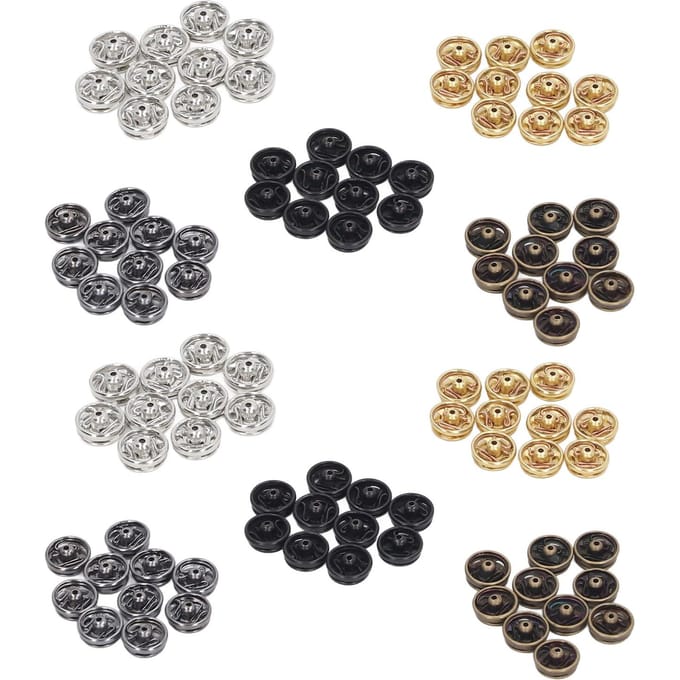 100pcs Mini Boutons Pression 5mm Fixations 5 Couleurs Prévention de la Rouille Léger Boutons Pression Miniatures black
