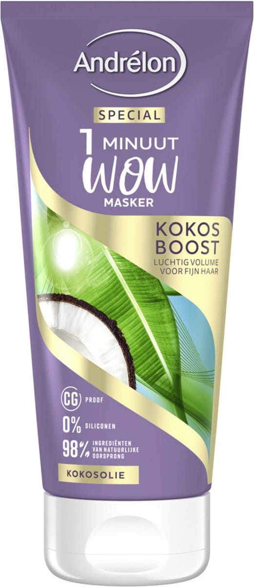 Andrelon 1 Minuut Wow Masker Kokos Boost 180 ml