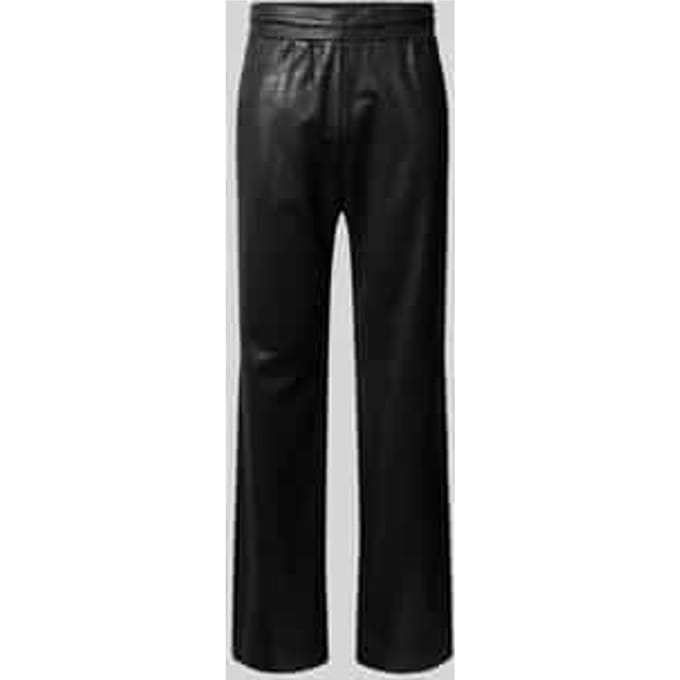 flared fit kunstleren broek van katoenmix