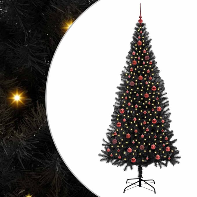 vidaXL - Kerstboom - Zwart - 210 - cm - PVC