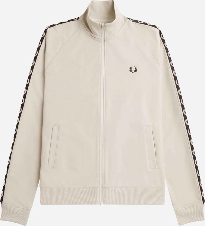 Fred Perry Contrast tape track jacket - light oyster black
