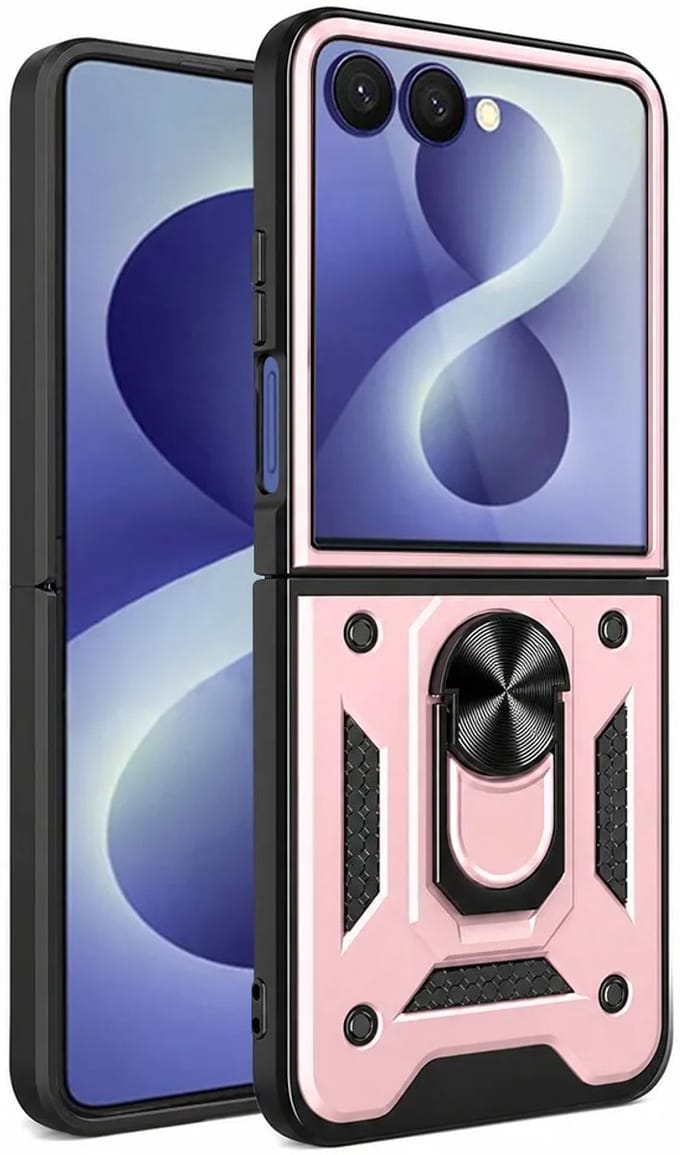 Hoesje geschikt voor Samsung Galaxy Z Flip 8 - Techsuit Camshield Back Cover - Roségoud