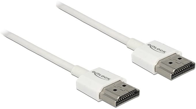 Dunne Premium HDMI kabel - versie 2.0 (4K 60Hz) / wit - 0,25 meter