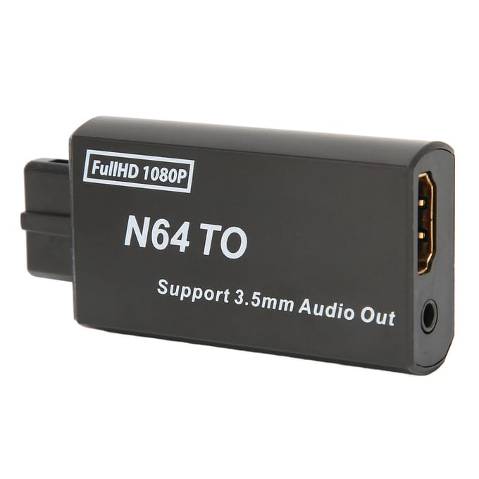 pour Convertisseur N64 vers Interface Multimédia HD 1080p Support PAL NTSC Adaptateur de Jeu Vidéo avec 3,5 mm gray