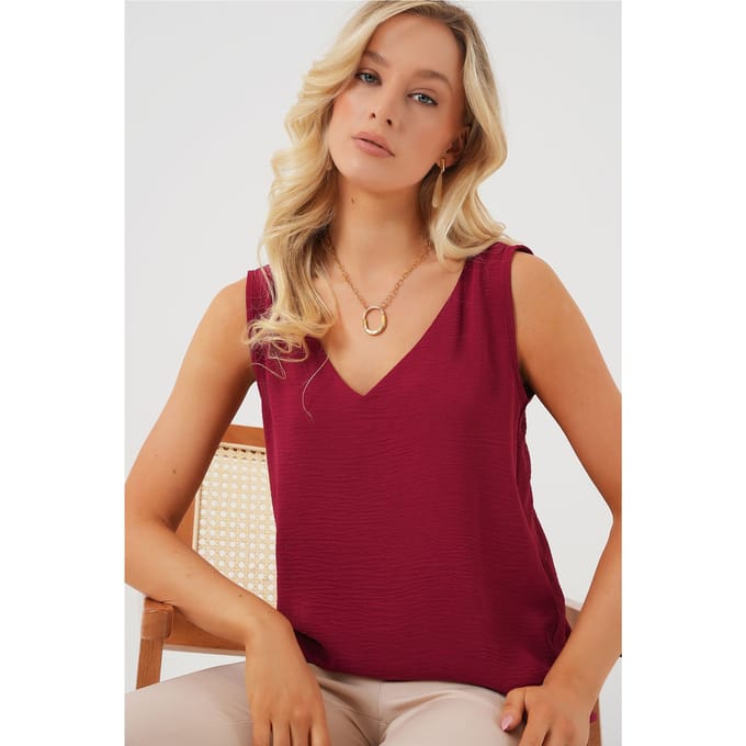 V-hals Pull-On Blouse