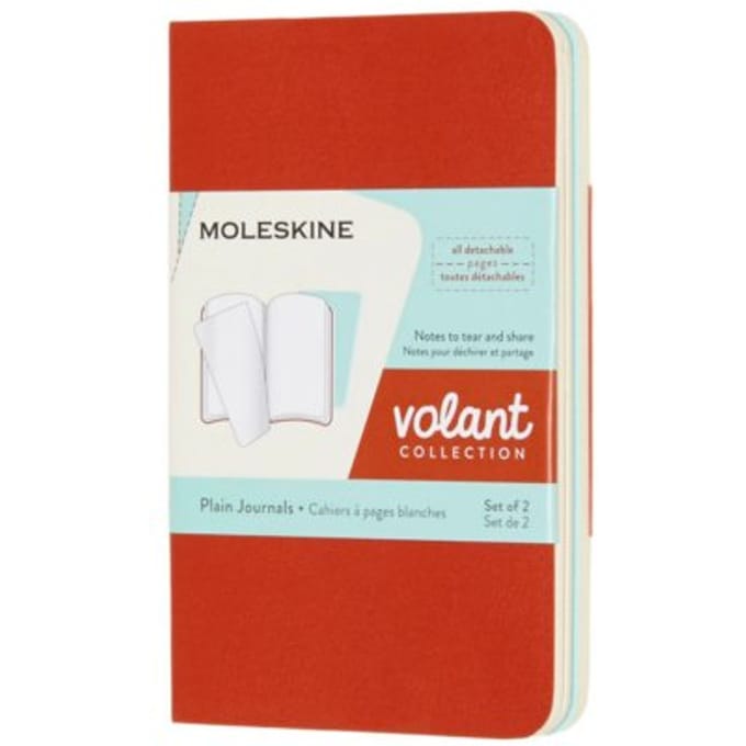 Moleskine notitieboekje volant large koraal / blauw blanco