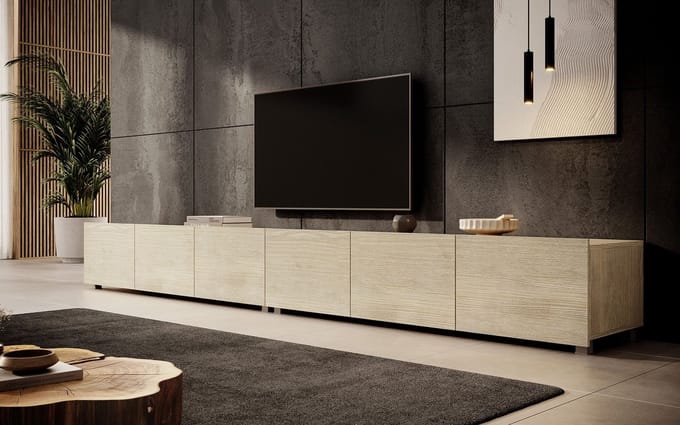 Meubella - TV-Meubel Calabas - Eiken - 300 cm