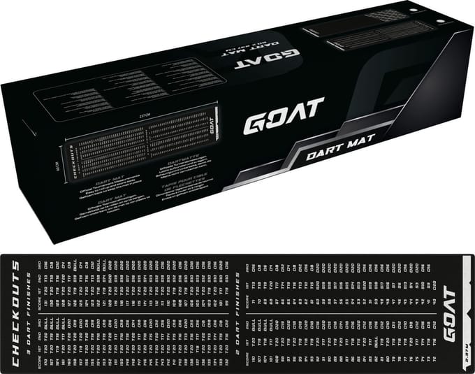 GOAT-Carpet Dartmat- Checkout-241cm x 60cm Black / White