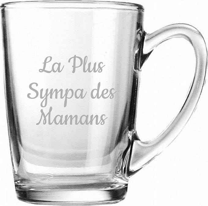 Theeglas gegraveerd - 32cl - La Plus Sympa des Mamans